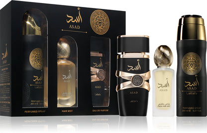 Coffret Asad ( Parfum, corp et  cheveux )