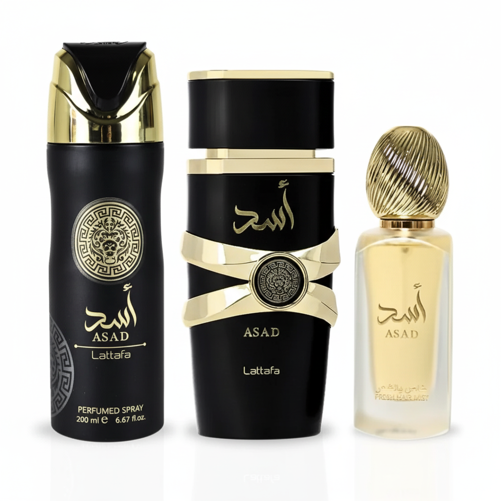 Coffret Asad ( Parfum, corp et  cheveux )