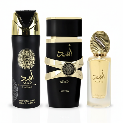 Coffret Asad ( Parfum, corp et  cheveux )