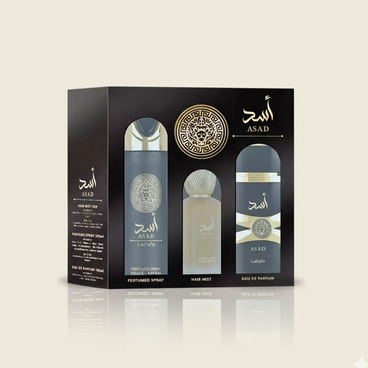 Coffret Asad ( Parfum, corp et  cheveux )